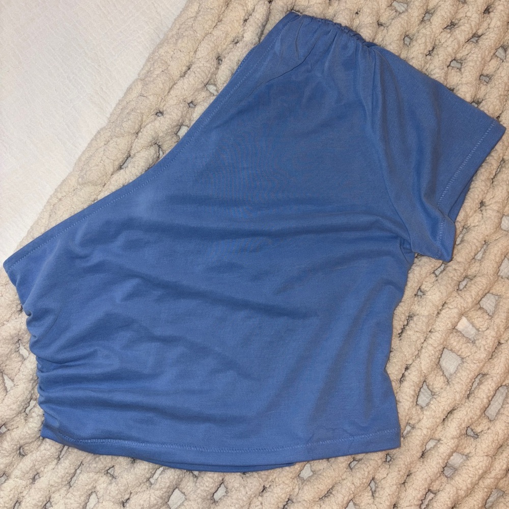 Blue One-Shoulder Top